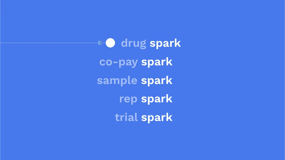 The spark family in white on blue