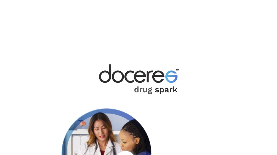 Doceree drug spark with a clinician photo