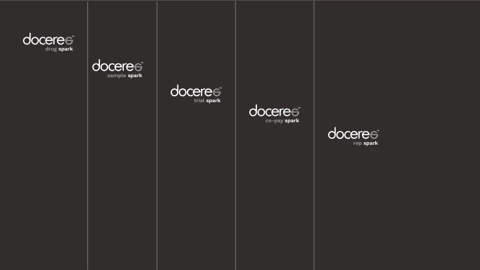 Doceree spark logos in dark columns