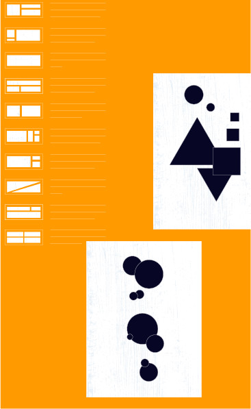 Orange style frame with geometric cards